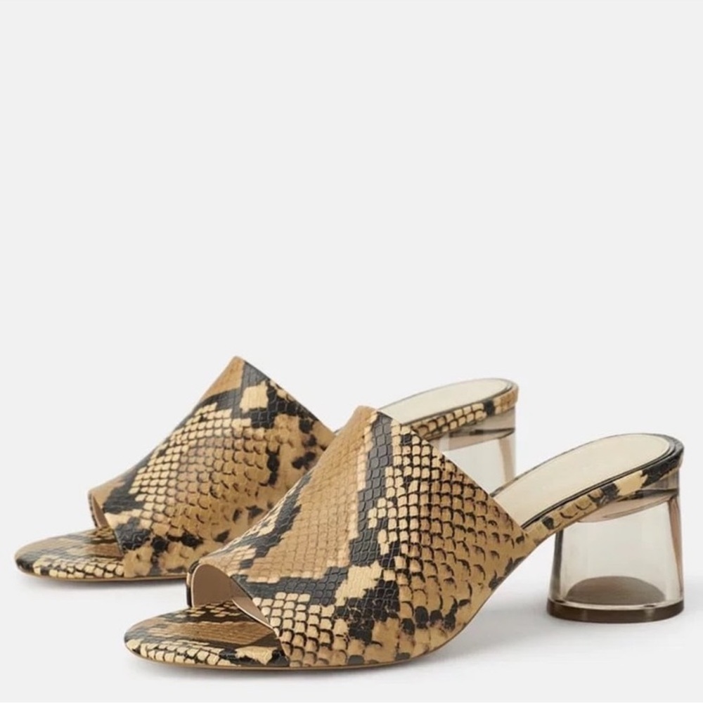 Zara Basic Animal Print Mules Size EU39